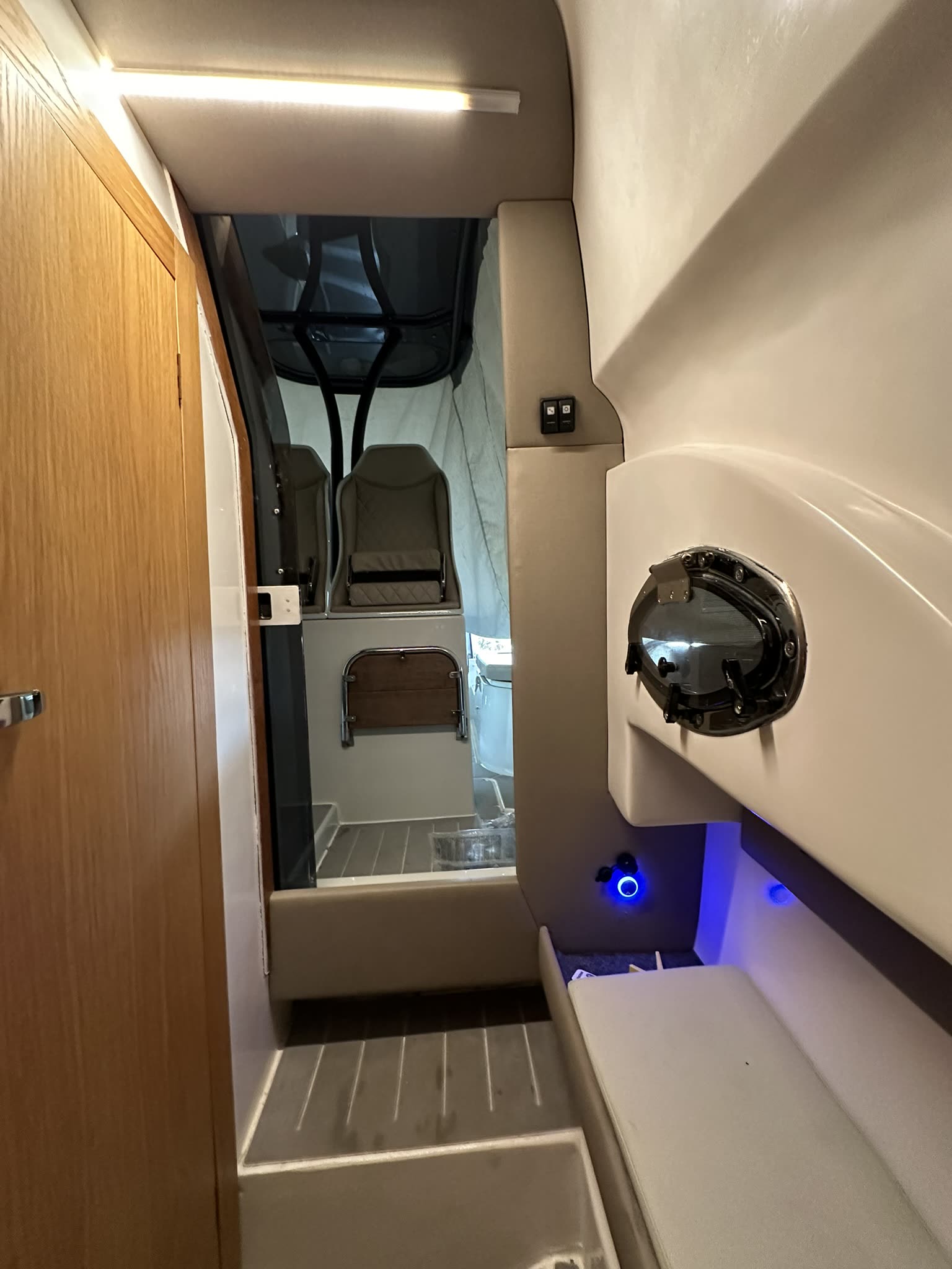Comfortable seating on private boat
