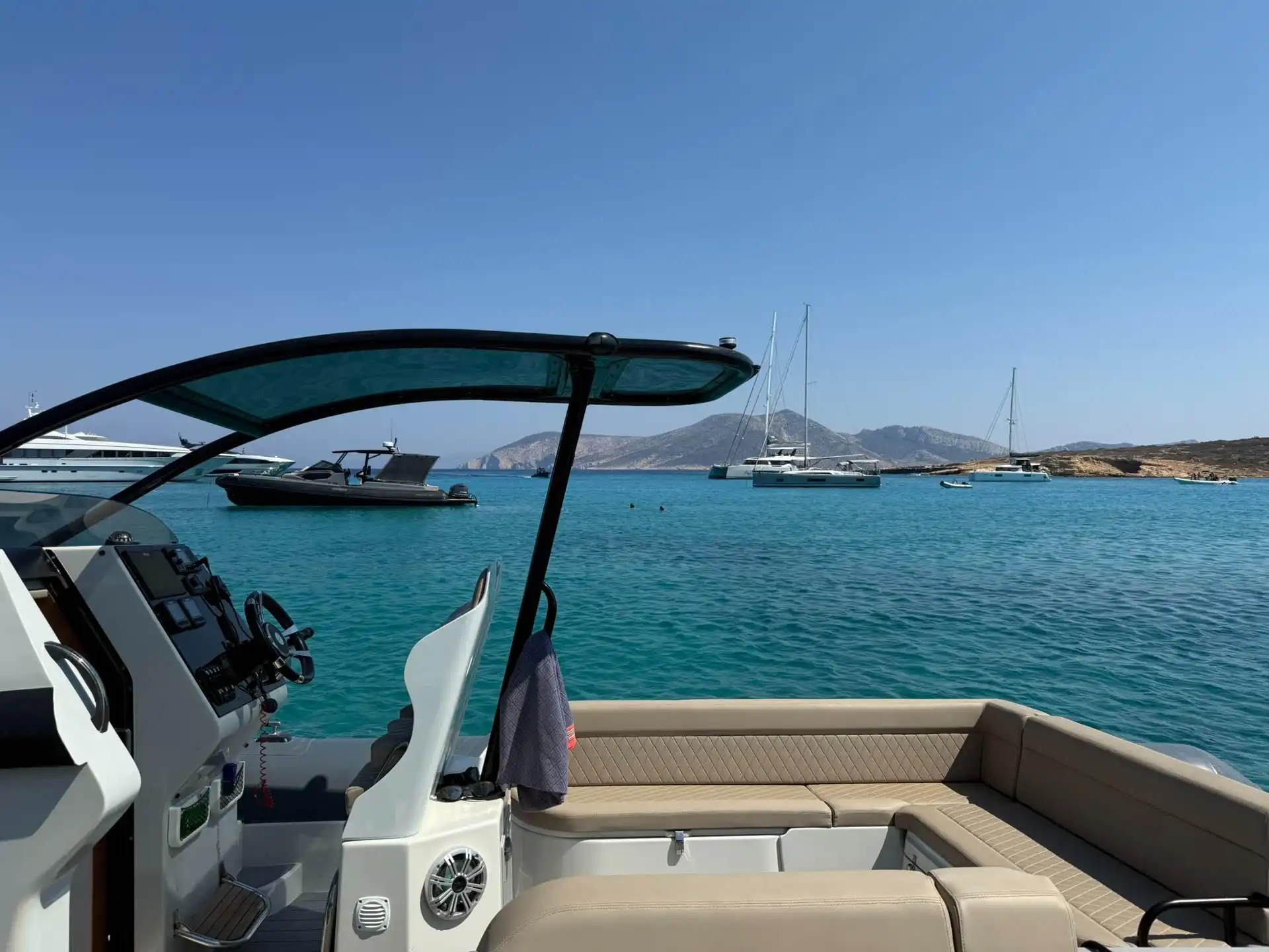 Comfortable seating on private boat