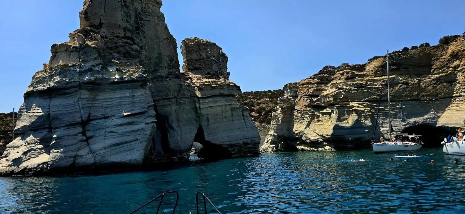 Entering Sykia sea cave