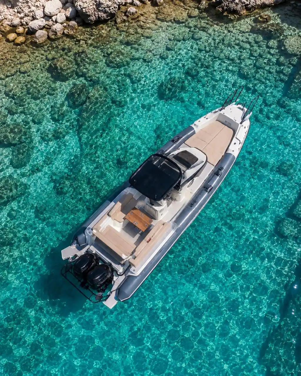 Comfortable seating in the private boat cabin